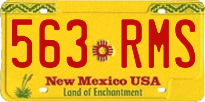NM license plate 563RMS