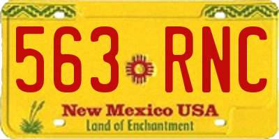NM license plate 563RNC