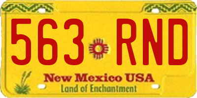 NM license plate 563RND
