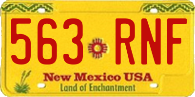 NM license plate 563RNF