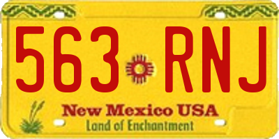 NM license plate 563RNJ