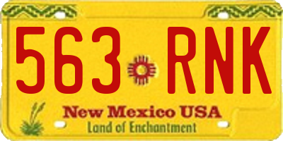 NM license plate 563RNK
