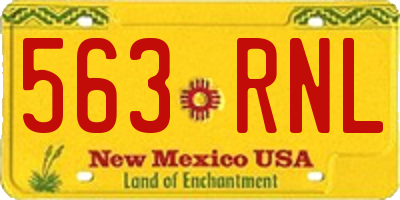 NM license plate 563RNL