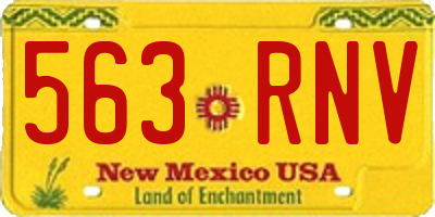 NM license plate 563RNV