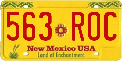 NM license plate 563ROC