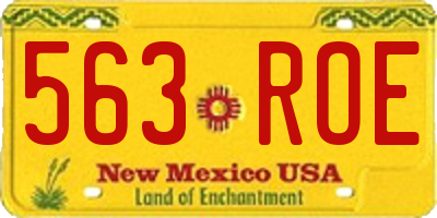 NM license plate 563ROE