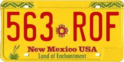 NM license plate 563ROF