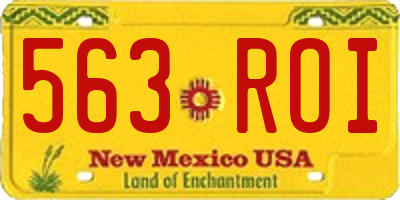 NM license plate 563ROI