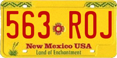 NM license plate 563ROJ