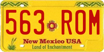 NM license plate 563ROM
