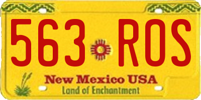 NM license plate 563ROS