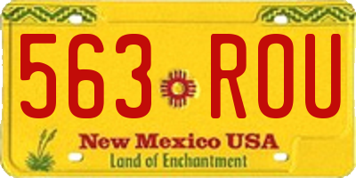NM license plate 563ROU