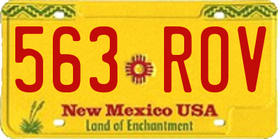 NM license plate 563ROV