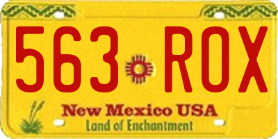 NM license plate 563ROX