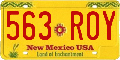 NM license plate 563ROY