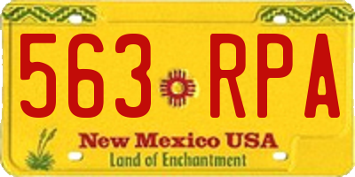 NM license plate 563RPA