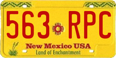 NM license plate 563RPC