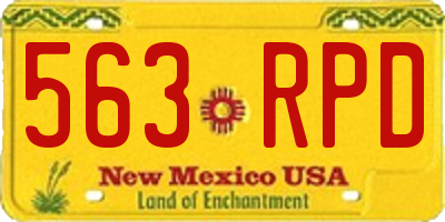 NM license plate 563RPD