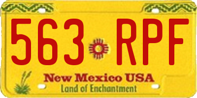 NM license plate 563RPF