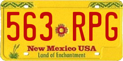 NM license plate 563RPG