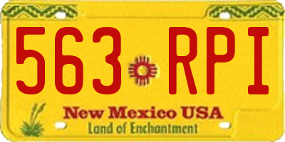 NM license plate 563RPI