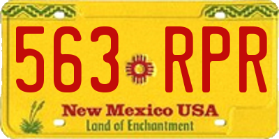 NM license plate 563RPR