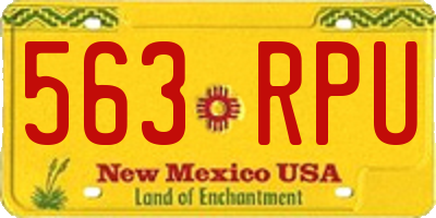 NM license plate 563RPU
