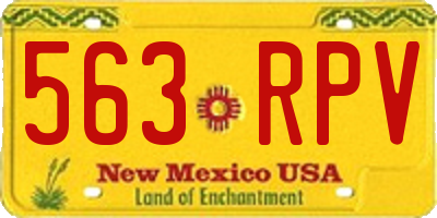 NM license plate 563RPV