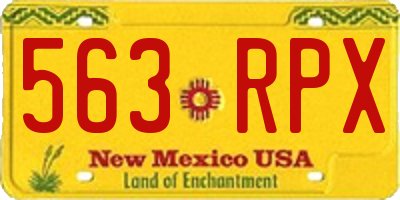 NM license plate 563RPX