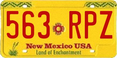 NM license plate 563RPZ