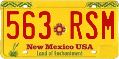 NM license plate 563RSM