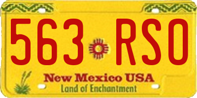 NM license plate 563RSO