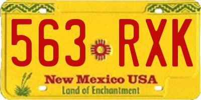 NM license plate 563RXK