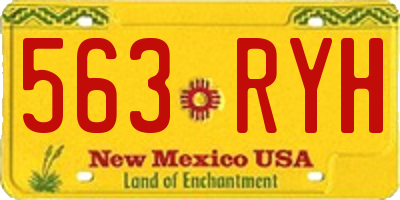 NM license plate 563RYH