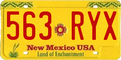 NM license plate 563RYX
