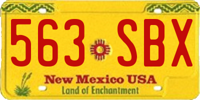 NM license plate 563SBX