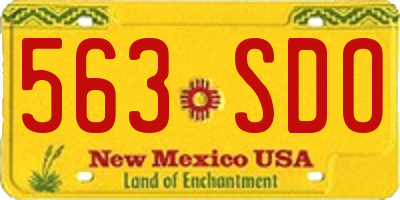 NM license plate 563SDO