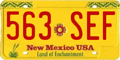 NM license plate 563SEF