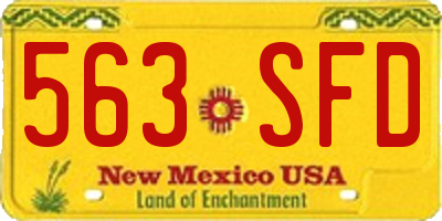 NM license plate 563SFD