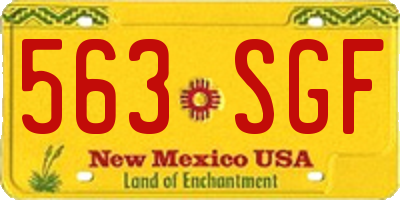 NM license plate 563SGF