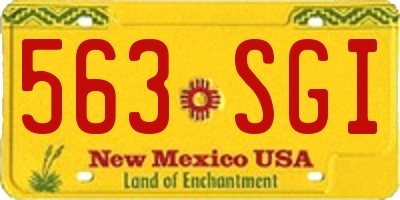 NM license plate 563SGI