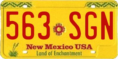 NM license plate 563SGN
