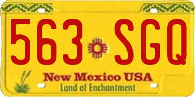 NM license plate 563SGQ