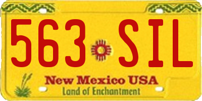 NM license plate 563SIL