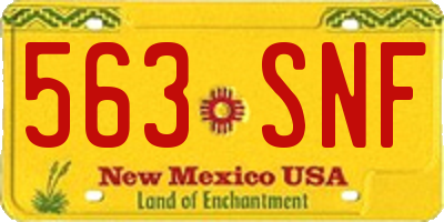 NM license plate 563SNF