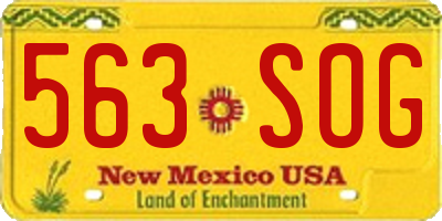 NM license plate 563SOG