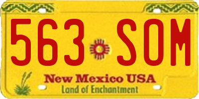 NM license plate 563SOM