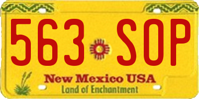 NM license plate 563SOP