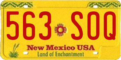 NM license plate 563SOQ