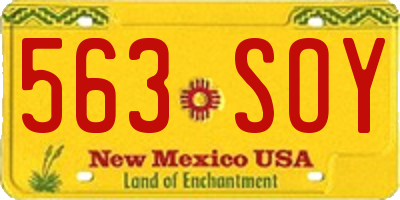 NM license plate 563SOY